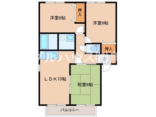 セジュール本鳥栖A棟の物件間取画像